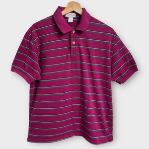 Vintage 90's Izod Striped Polo Shirt Men's Large USA Made Colorblock Blokecore